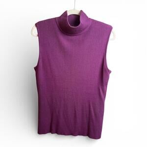 Vintage Purple Sleeveless Mockneck Top